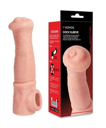 Телесная фантазийная насадка на член Cock Sleeve Size L - KOKOS - в Северодвинске купить с доставкой