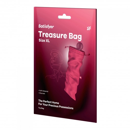 Розовый мешочек для хранения игрушек Treasure Bag XL - Satisfyer - купить с доставкой в Северодвинске