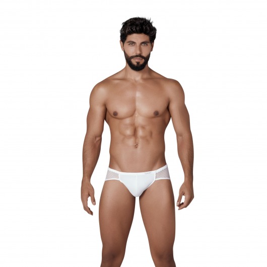 Белые трусы-джоки с ажурными вставками Urge Jockstrap - Clever Masculine Underwear купить с доставкой