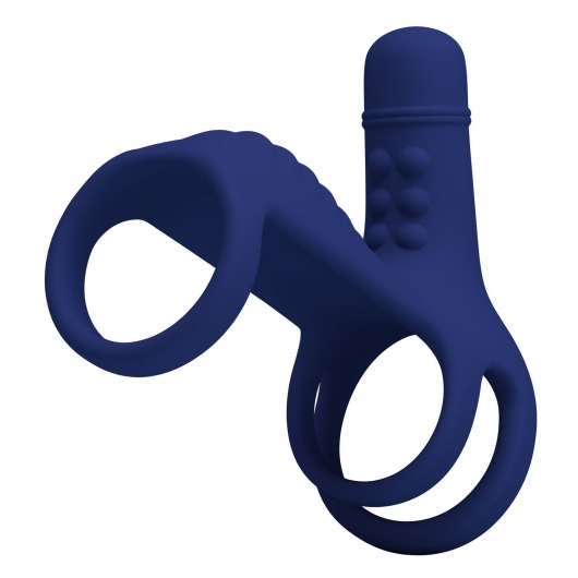 Синяя вибронасадка на пенис Vibrating Penis Sling - Baile - в Северодвинске купить с доставкой