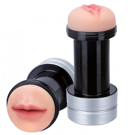 Двусторонний мастурбатор REALSTUFF 2 IN 1 HUMMER MOUTH   VAGINA - ротик и вагина - Dream Toys - в Северодвинске купить с доставкой