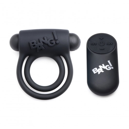 Черное эрекционное виброкольцо 28X Remote Control Vibrating Cock Ring   Bullet - XR Brands - в Северодвинске купить с доставкой