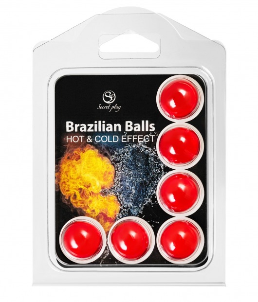 Набор из 6 шариков с массажным маслом Brazilian Balls с охлаждающим и разогревающим эффектом - Secret Play - купить с доставкой в Северодвинске