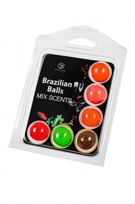 Набор из 6 шариков с ароматизированными массажными маслами Brazilian Balls - Secret Play - купить с доставкой в Северодвинске