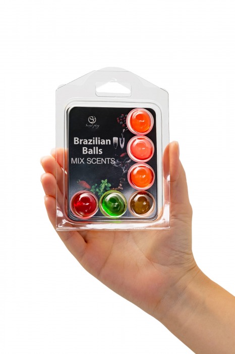 Набор из 6 шариков с ароматизированными массажными маслами Brazilian Balls - Secret Play - купить с доставкой в Северодвинске