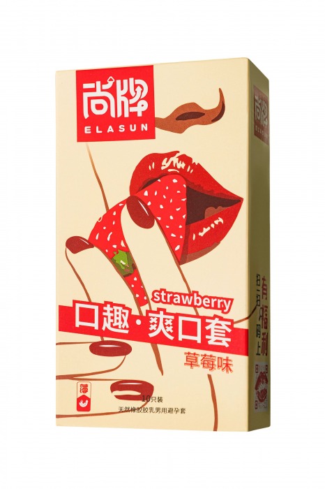 Презервативы Elasun Strawberry с аромато клубники - 10 шт. - Elasun - купить с доставкой в Северодвинске