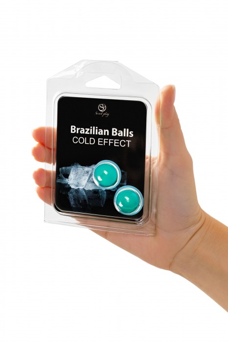 Набор из 2 шариков с массажным маслом Brazilian Balls с охлаждающим эффектом - Secret Play - купить с доставкой в Северодвинске