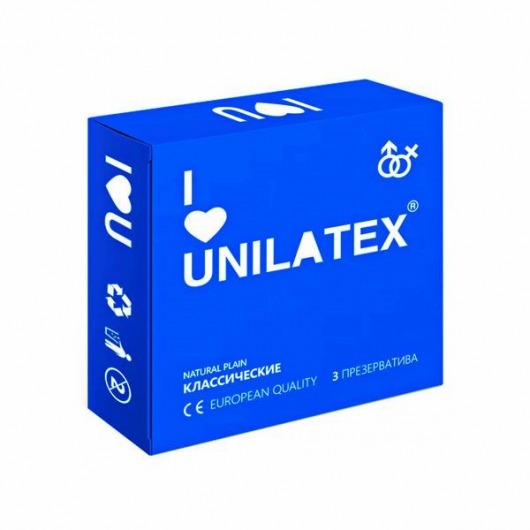 Классические презервативы Unilatex Natural Plain - 3 шт. - Unilatex - купить с доставкой в Северодвинске