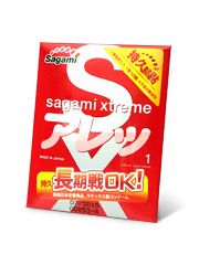 Утолщенный презерватив Sagami Xtreme FEEL LONG с точками - 1 шт. - Sagami - купить с доставкой в Северодвинске