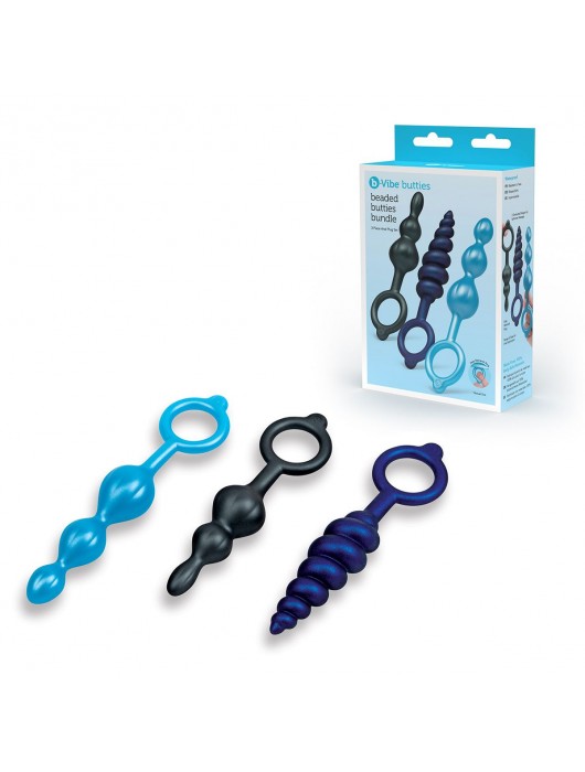 Набор из 3 силиконовых анальных стимуляторов Beaded Butties Bundle - b-Vibe