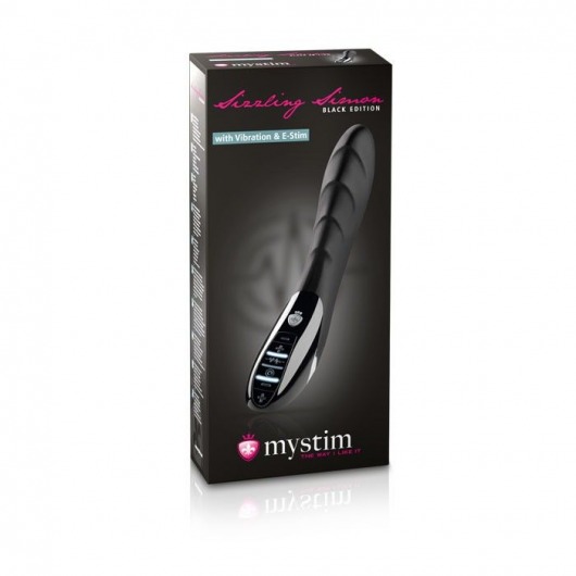 Вибратор с электростимуляцией Sizzling Simon Black Edition - 27 см. - MyStim - купить с доставкой в Северодвинске