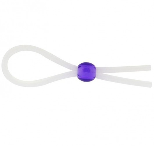 Прозрачное лассо с фиолетовой бусиной SILICONE COCK RING WITH BEAD LAVENDER - NMC - в Северодвинске купить с доставкой