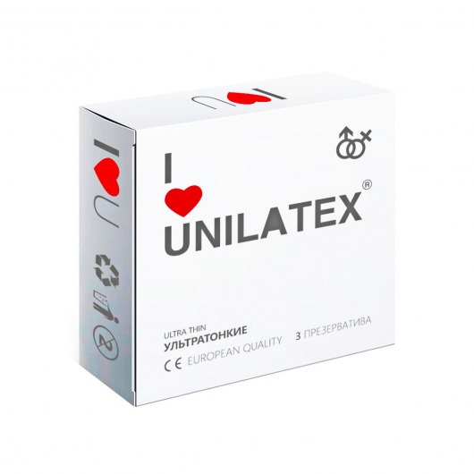 Ультратонкие презервативы Unilatex Ultra Thin - 3 шт. - Unilatex - купить с доставкой в Северодвинске