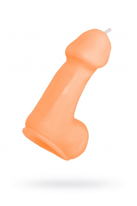 Оранжевая свеча в форме пениса - 47 гр. - Pecado - купить с доставкой в Северодвинске