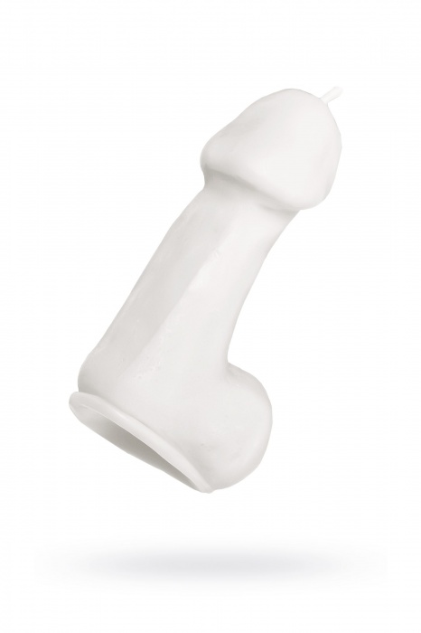 Белая свеча в форме пениса - 47 гр. - Pecado - купить с доставкой в Северодвинске