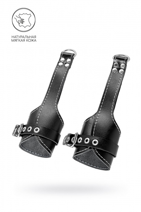 Черные подвесы с белой строчкой - Pecado - купить с доставкой в Северодвинске