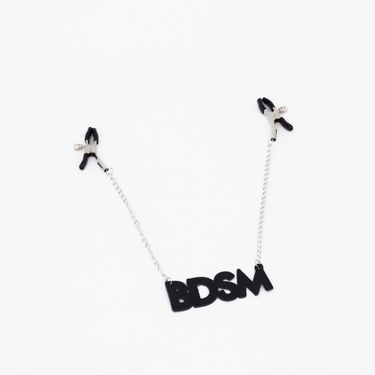Зажимы на соски с кожаной подвеской BDSM - Crazy Handmade - купить с доставкой в Северодвинске