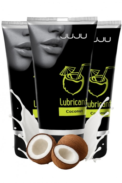 Набор из 3 съедобных лубрикантов JUJU со вкусом кокоса - JuJu - купить с доставкой в Северодвинске Набор из 3 съедобных лубрикантов JUJU со вкусом кокоса - JuJu - купить с доставкой в Северодвинске