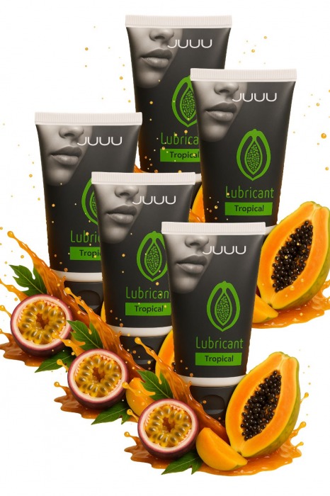 Набор из 5 съедобных лубрикантов JUJU со вкусом тропических фруктов - JuJu - купить с доставкой в Северодвинске Набор из 5 съедобных лубрикантов JUJU со вкусом тропических фруктов - JuJu - купить с доставкой в Северодвинске