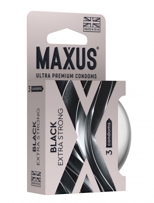 Черные утолщенные презервативы MAXUS Extra Strong с железным кейсом - 3 шт. - Maxus - купить с доставкой в Северодвинске