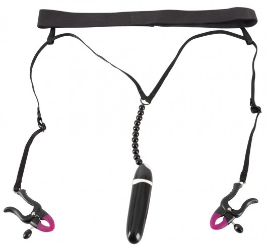 Женские вибростринги с зажимами для половых губ Spreader String with Vibrator - Orion - купить с доставкой в Северодвинске