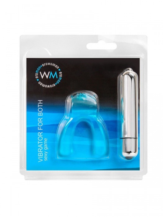 Голубая капа с вибропулей для оральных ласк - Erowoman-Eroman купить в Северодвинске с доставкой в Orgasmix.ru Голубая капа с вибропулей для оральных ласк - Erowoman-Eroman