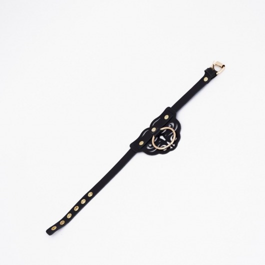 Черный чокер с клепками и золотистой фурнитурой - Crazy Handmade - купить с доставкой в Северодвинске Черный чокер с клепками и золотистой фурнитурой - Crazy Handmade - купить с доставкой в Северодвинске