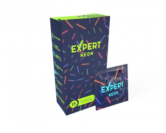 Светящиеся в темноте презервативы Expert Neon - 15 шт. - Expert - купить с доставкой в Северодвинске