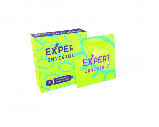 Ультратонкие презервативы Expert Invisible - 3 шт. - Expert - купить с доставкой в Северодвинске