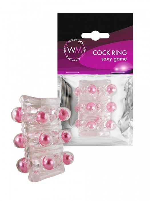 Прозрачная сквозная насадка на пенис с цветными шариками - Erowoman-Eroman - в Северодвинске купить с доставкой