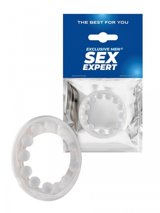Эрекционное кольцо со стимулирующими шариками на поверхности - Sex Expert - в Северодвинске купить с доставкой