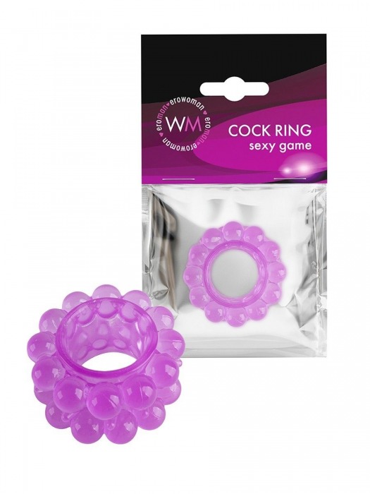 Лиловое эрекционное кольцо с 2 рядами стимулирующих шариков - Erowoman-Eroman - в Северодвинске купить с доставкой