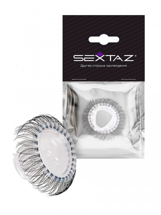 Эластичное эрекционное кольцо с длинными черными «ресничками» - Sextaz - в Северодвинске купить с доставкой