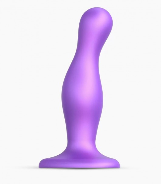 Фиолетовая насадка Strap-On-Me Dildo Plug Curvy size M - Strap-on-me - купить с доставкой в Северодвинске