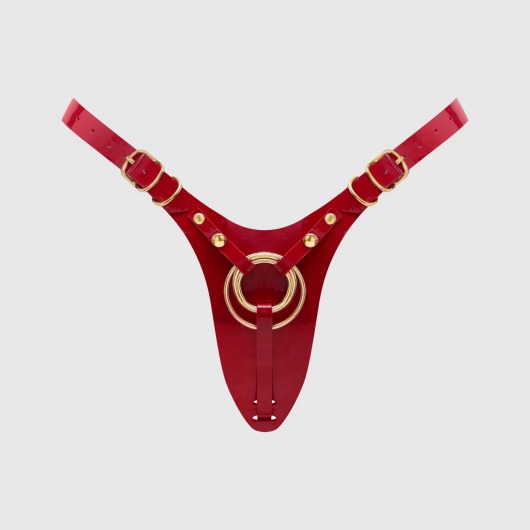 Красный пояс для фиксации насадок Strap-On-Me Leatherette Harness Fabulous - Strap-on-me - купить с доставкой в Северодвинске