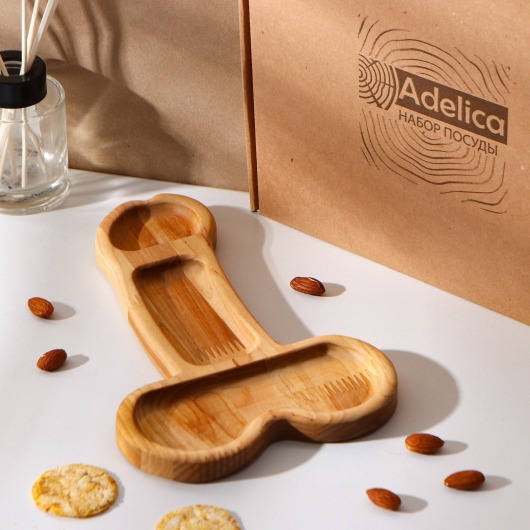 Деревянное блюдо для подачи в форме члена (25 х 16,5 х 1,7 см) - Сима-Ленд - купить с доставкой в Северодвинске