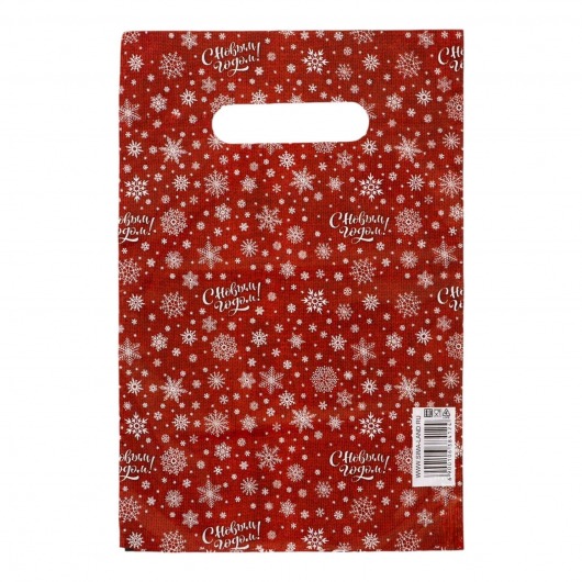 Красный подарочный новогодний пакет с вырубной ручкой (20х30 см) - Сима-Ленд - купить с доставкой в Северодвинске