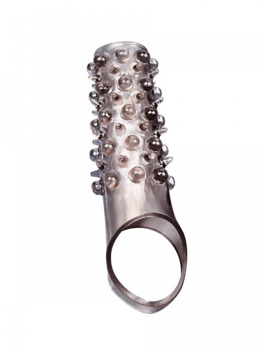 Дымчатая насадка на пенис с шипами и выпуклостями - 12 см. - Sex Expert - в Северодвинске купить с доставкой