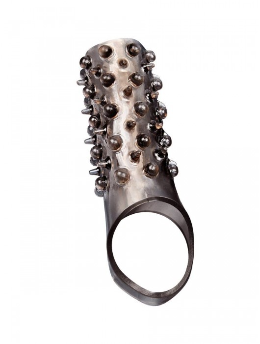 Дымчатая насадка на пенис с шипами и выпуклостями - 12,5 см. - Sex Expert - в Северодвинске купить с доставкой