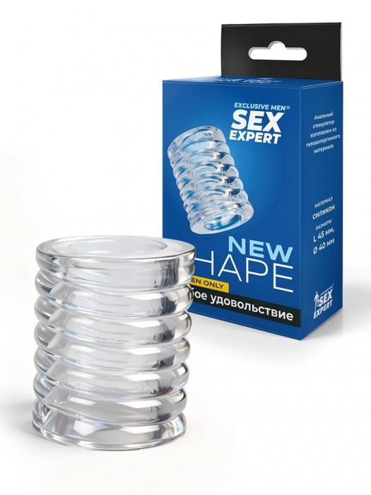 Прозрачная сквозная насадка на пенис с ребрышками - Sex Expert - в Северодвинске купить с доставкой