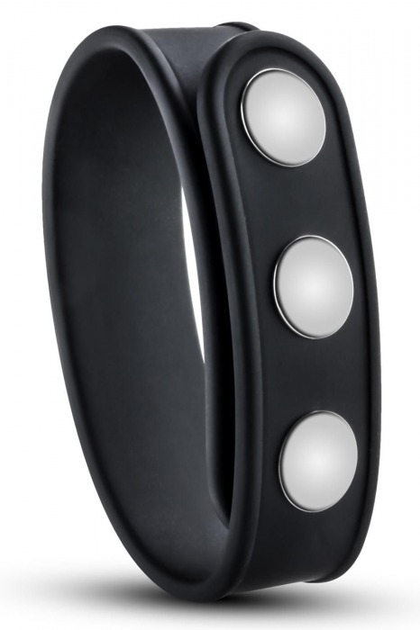Черное эрекционное кольцо на кнопках - Blush Novelties - в Северодвинске купить с доставкой