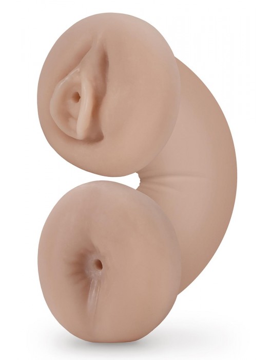 Телесный люминесцентный двусторонний мастурбатор Tasha - Blush Novelties - в Северодвинске купить с доставкой