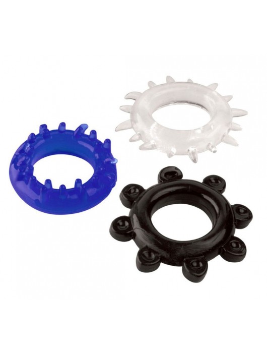 Набор из 3 эрекционных колец разного цвета и рельефа - Boys of Toys - в Северодвинске купить с доставкой