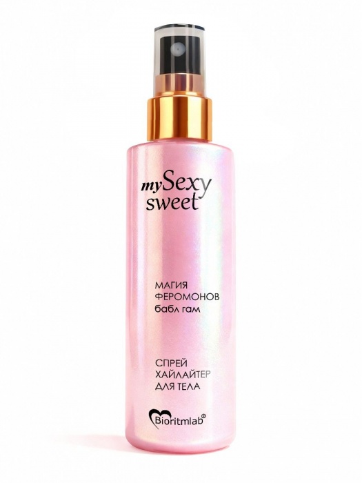 Спрей хайлайтер для тела Sexy Sweet с ароматом бабл-гам, шиммером и феромонами - 200 мл. -  - Магазин феромонов в Северодвинске