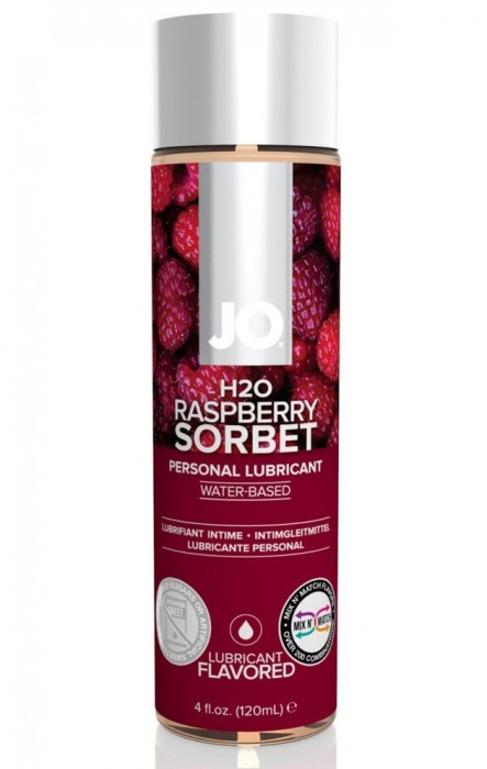 Лубрикант на водной основе с ароматом малины JO Flavored Raspberry Sorbet - 120 мл. - System JO - купить с доставкой в Северодвинске