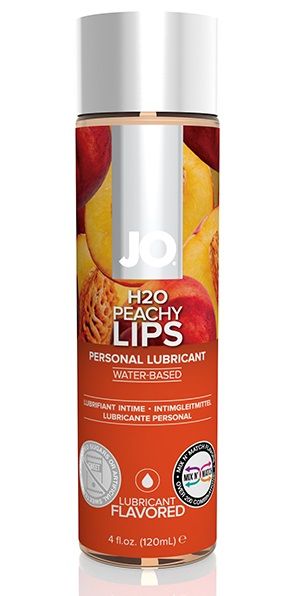 Лубрикант на водной основе с ароматом персика JO Flavored Peachy Lips - 120 мл. - System JO - купить с доставкой в Северодвинске