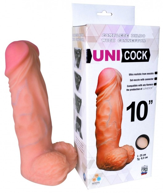 Фаллическая насадка Харнесс UNICOCK 10  - 25 см. - LOVETOY (А-Полимер) - купить с доставкой в Северодвинске