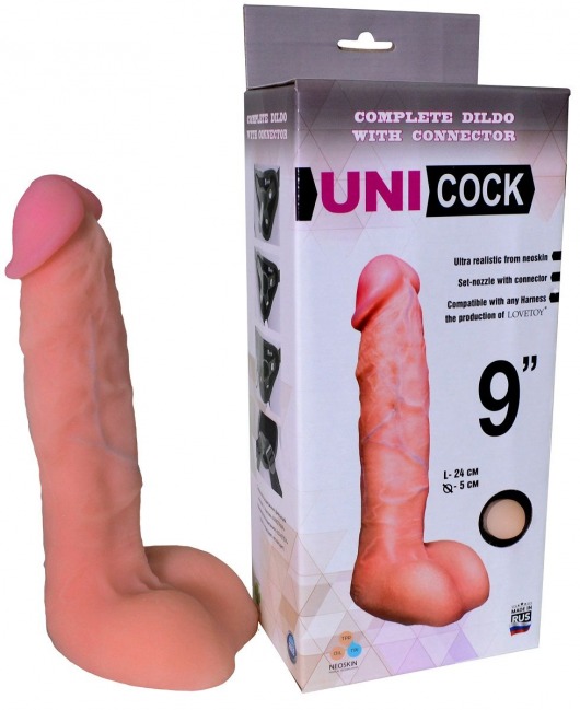 Фаллическая насадка Харнесс UNICOCK 9  - 24 см. - LOVETOY (А-Полимер) - купить с доставкой в Северодвинске