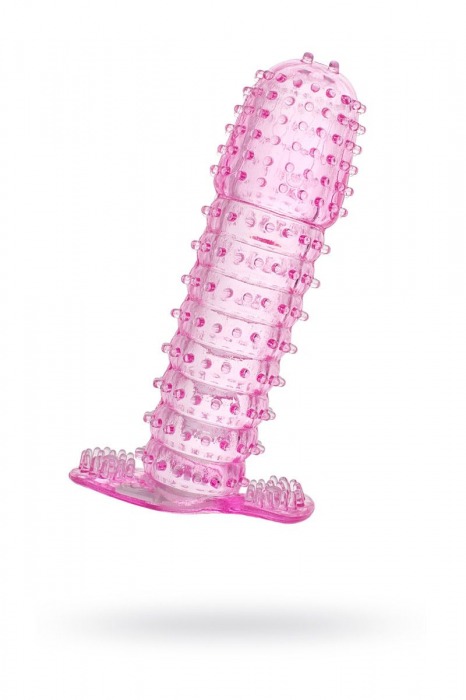 Гелевая розовая насадка с шипами - 12 см. - Toyfa Basic - в Северодвинске купить с доставкой