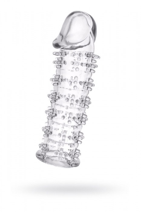 Гелевая прозрачная насадка с шипами - 12 см. - Toyfa Basic - в Северодвинске купить с доставкой